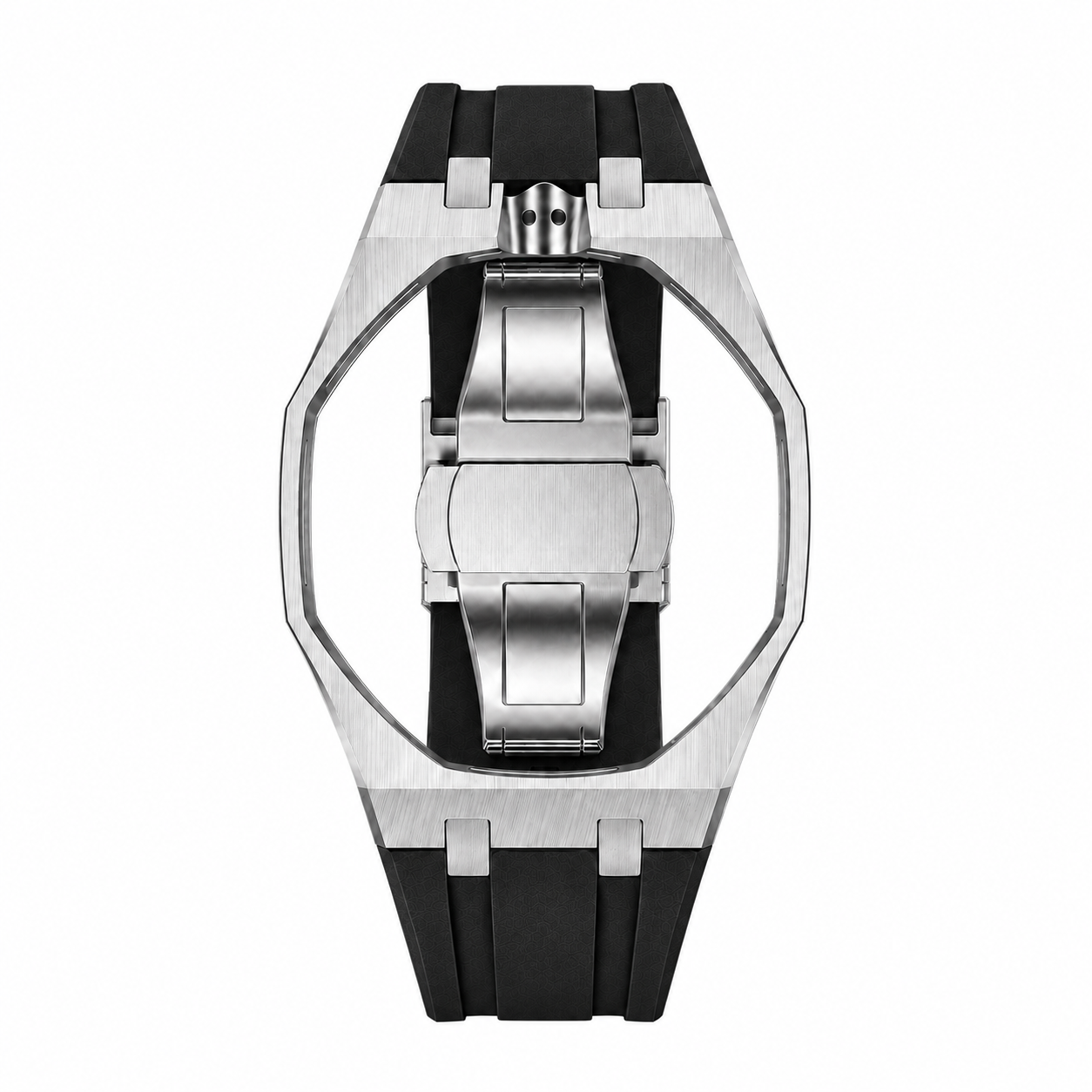 Black Steel Silicone Bracelet