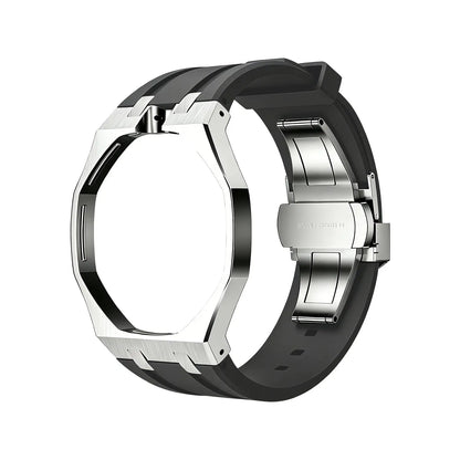 Black Steel Silicone Bracelet