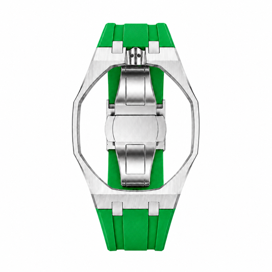 Green Steel Silicone Bracelet