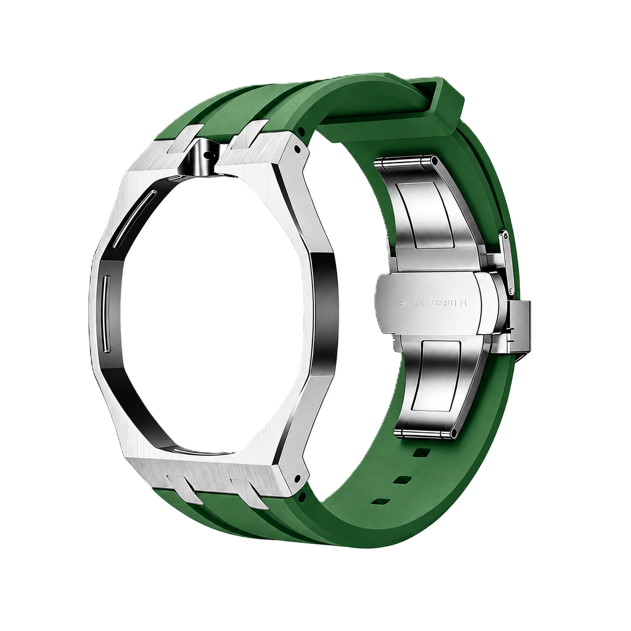 Green Steel Silicone Bracelet