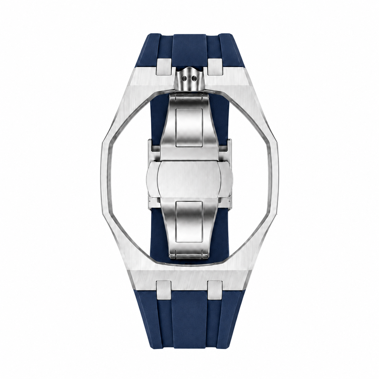 Navy Blue Steel Silicone Bracelet
