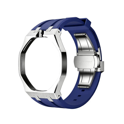 Navy Blue Steel Silicone Bracelet