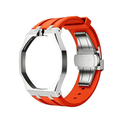 Orange Steel Silicone Bracelet