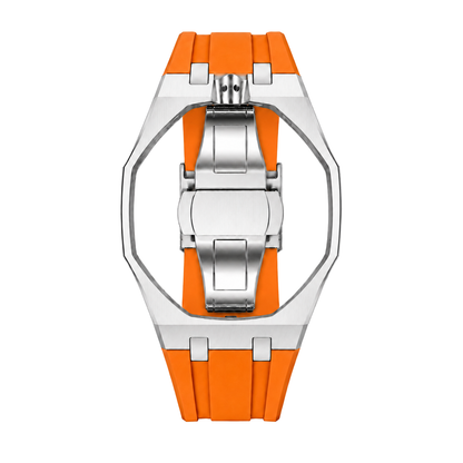 Orange Steel Silicone Bracelet