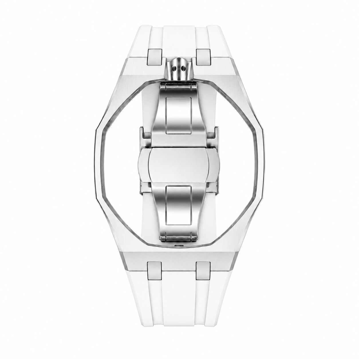 White Steel Silicone Bracelet
