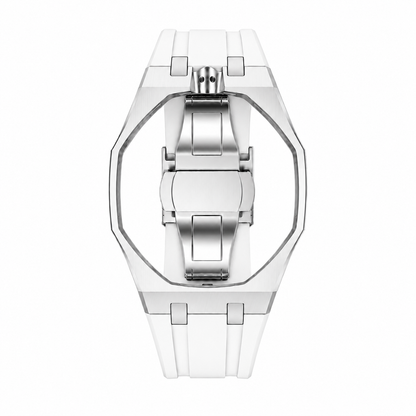 White Steel Silicone Bracelet