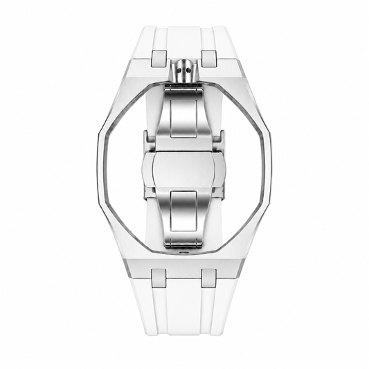 White Steel Silicone Bracelet