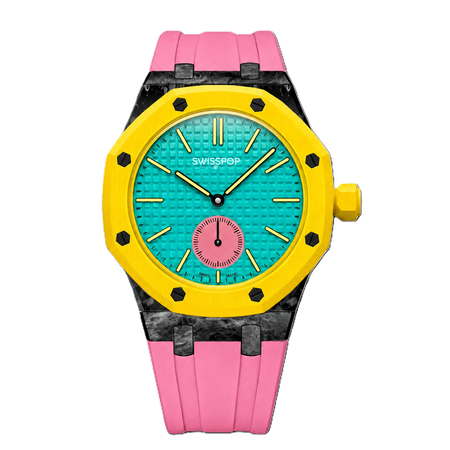 Pink Carbon Silicone Bracelet