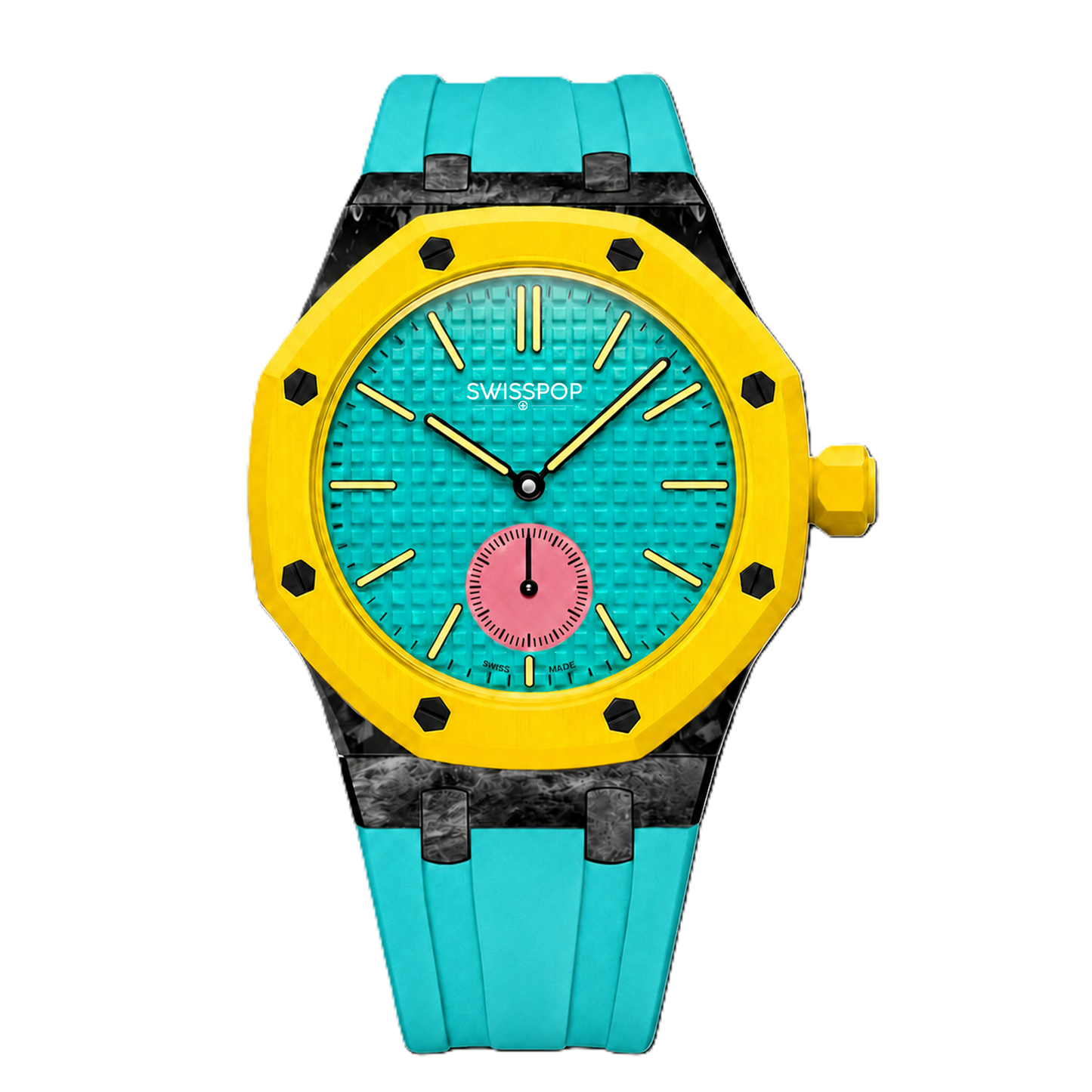 Turquoise Carbon Silicone Bracelet