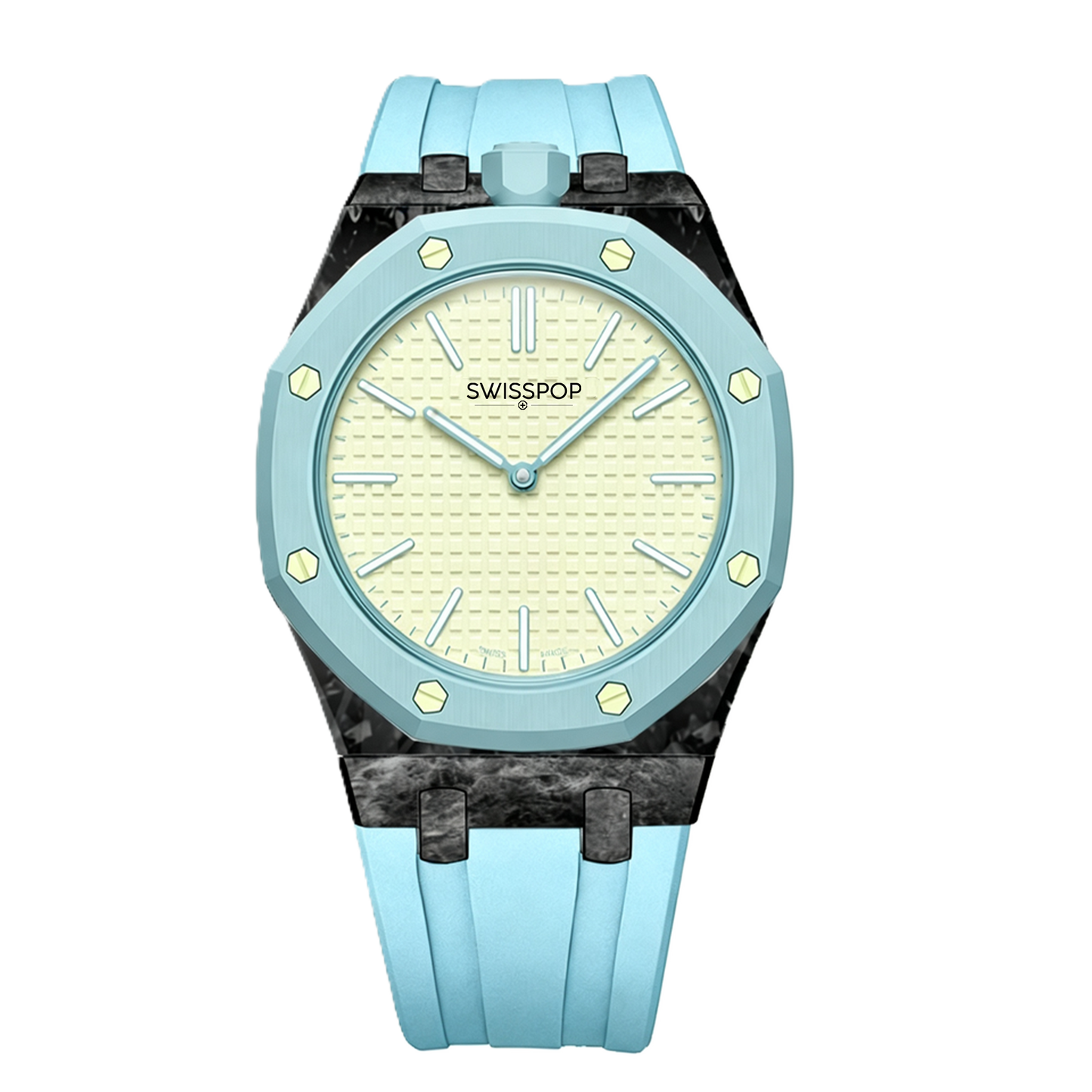 Sky Blue Carbon Silicone Bracelet