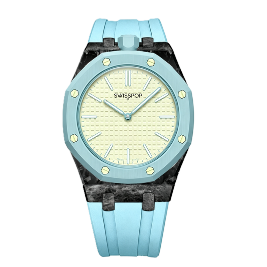 Sky Blue Carbon Silicone Bracelet