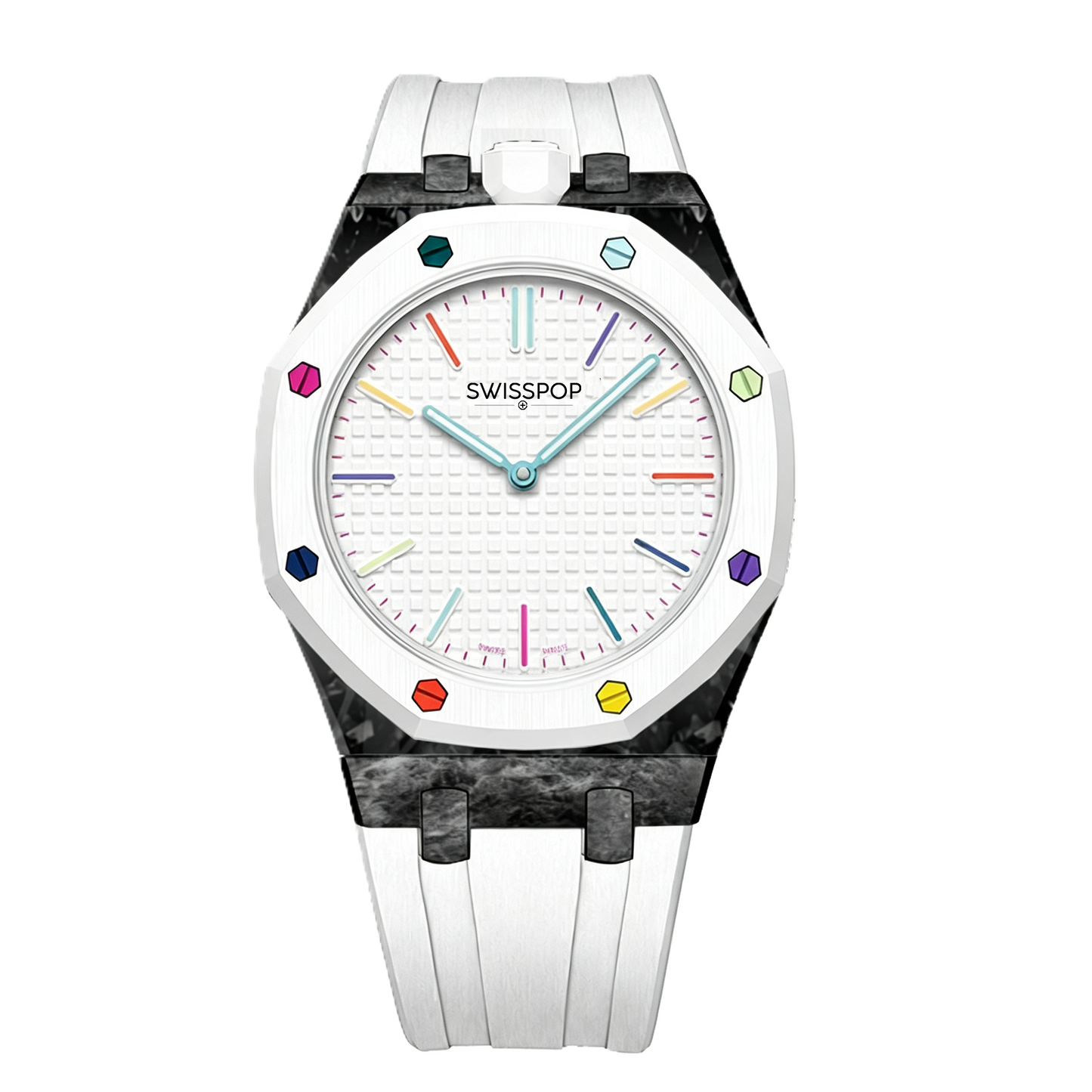 White Carbon Silicone Bracelet