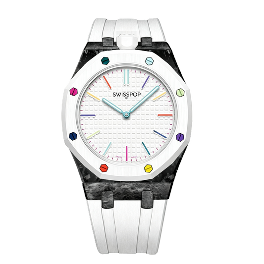 White Carbon Silicone Bracelet