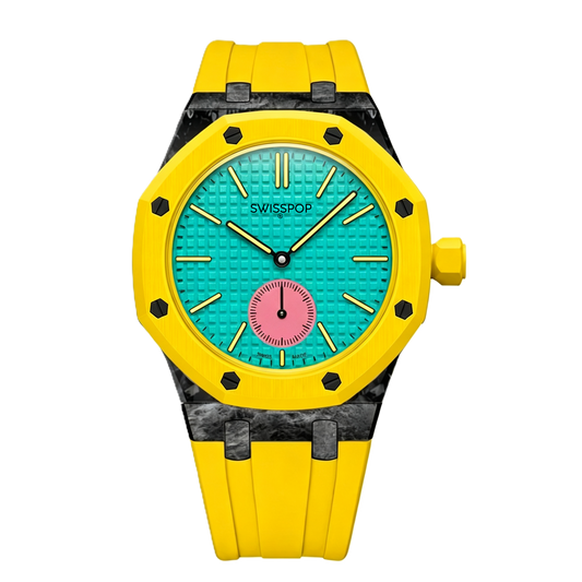 Yellow Carbon Silicone Bracelet